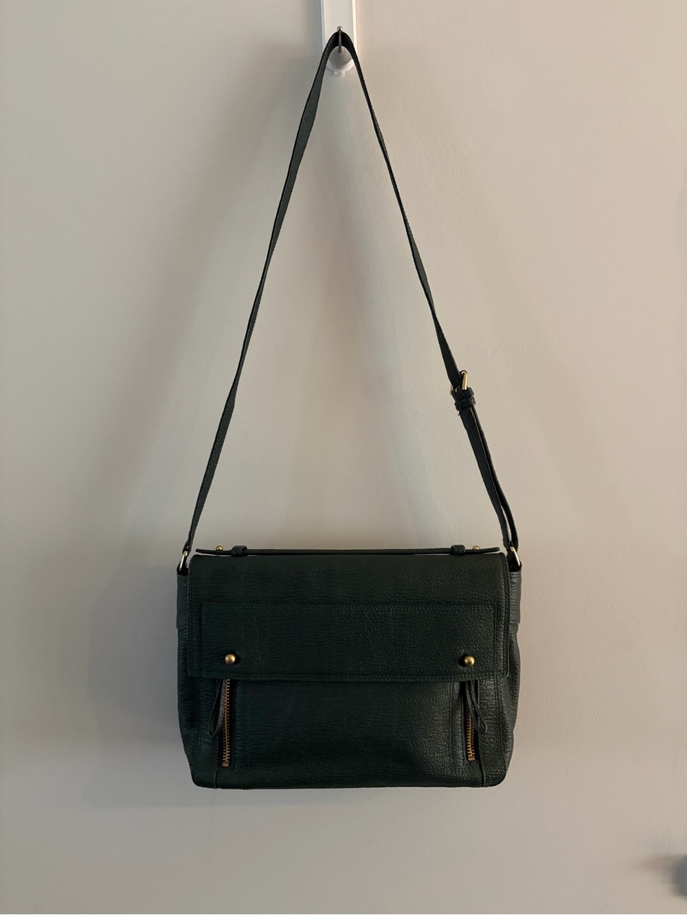 3.1 Phillip Lim Pashli Leather Messenger Satchel Bag in Green